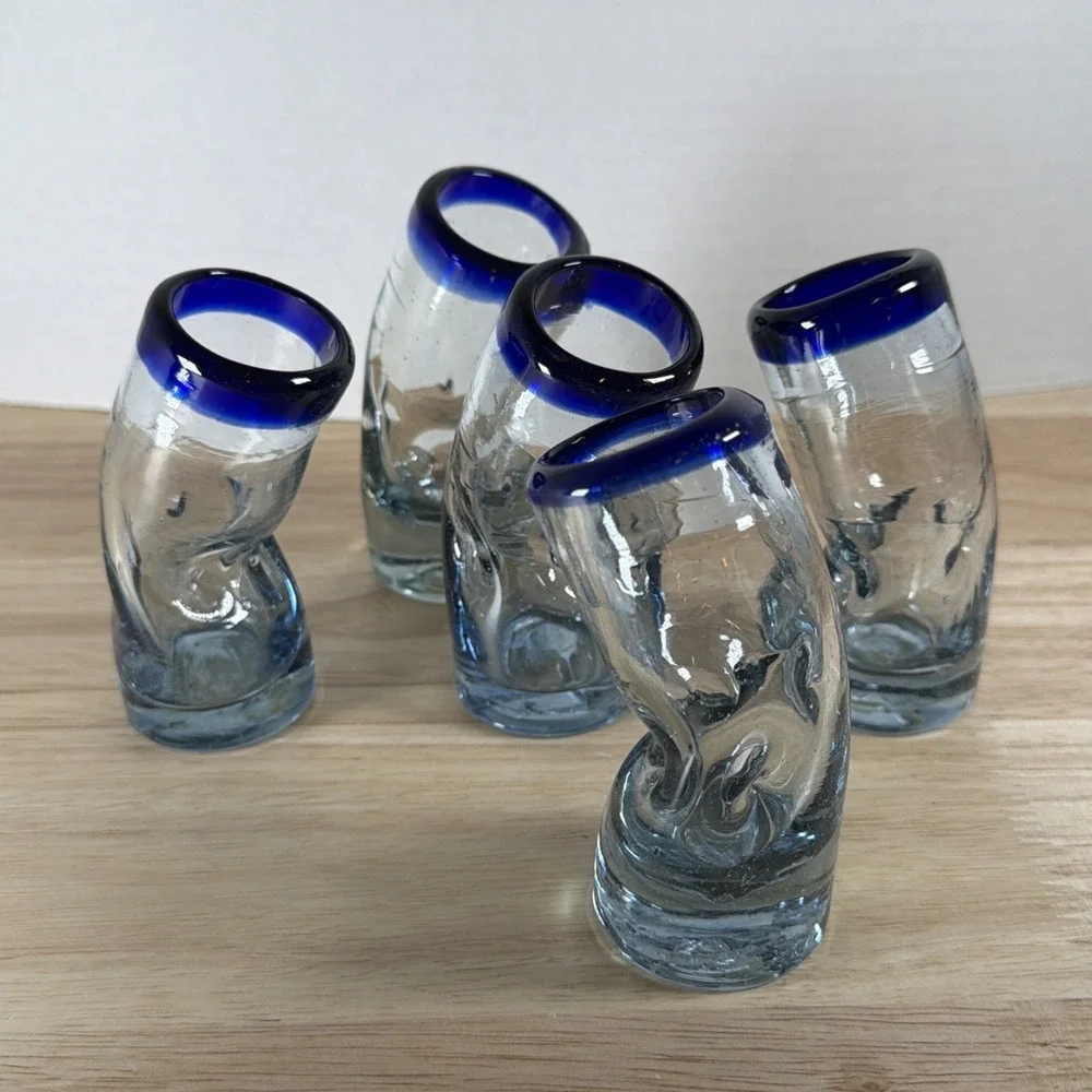 5 Mexican Drinking Glasses 3.75